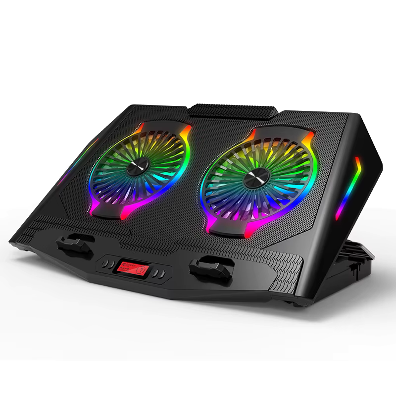 Cooler Gaming RGB Profesional pentru Laptopcu ventilatoare Duble, 15.6 -21 inch