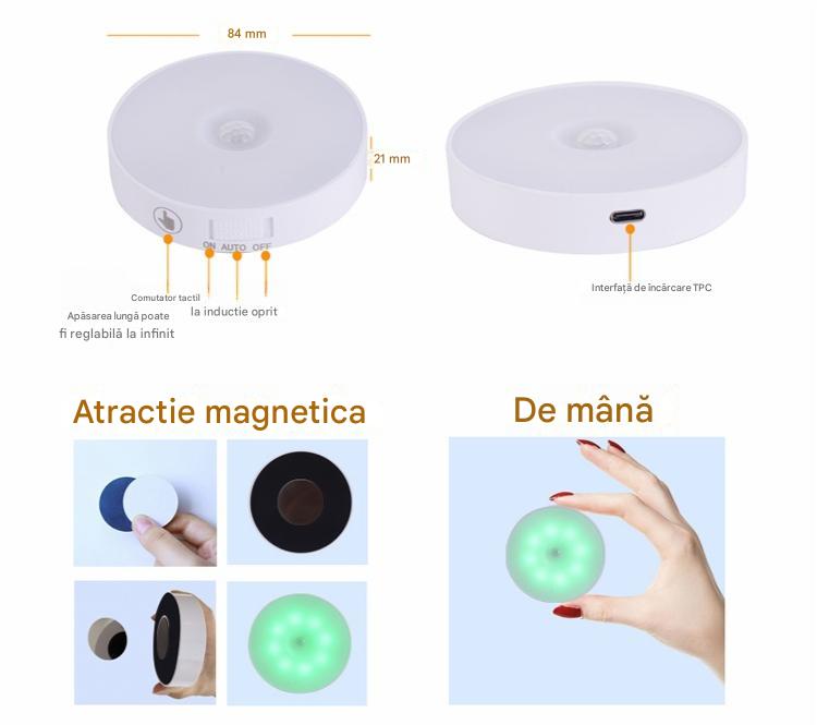 Set 6 Lampi LED RGB Cu senzor de miscare