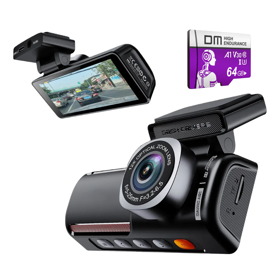 Camera Auto DVR, Ecran de 3.4" Fata 4K UHD, Spate2K QHD, GPS-Incorporat