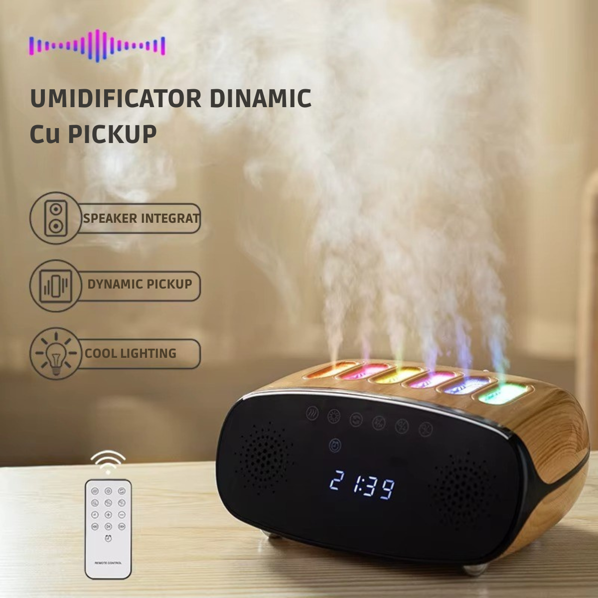 Umidificator de Aer Ultrasonic cu Difuzor Bluetooth