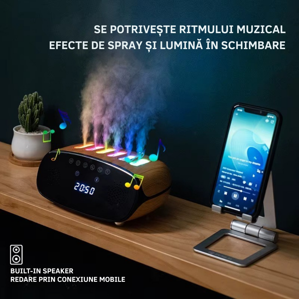 Umidificator de Aer Ultrasonic cu Difuzor Bluetooth