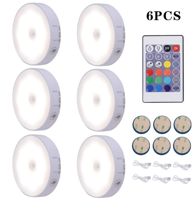 Set 6 Lampi LED RGB Cu senzor de miscare