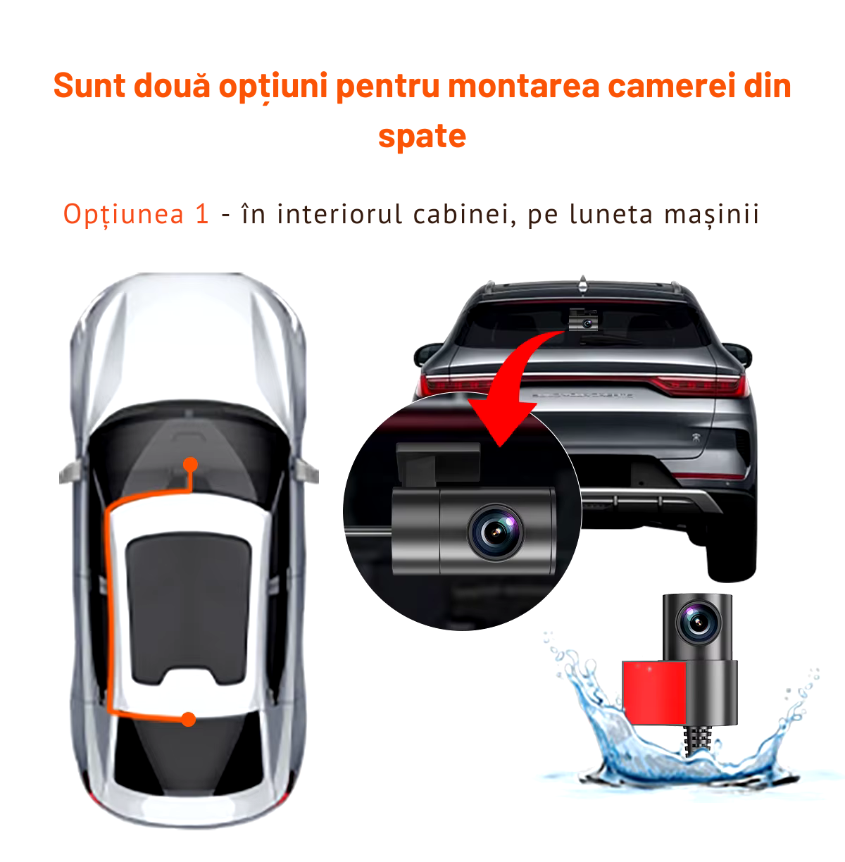 Camera Auto DVR, Ecran de 3.4" Fata 4K UHD, Spate2K QHD, GPS-Incorporat