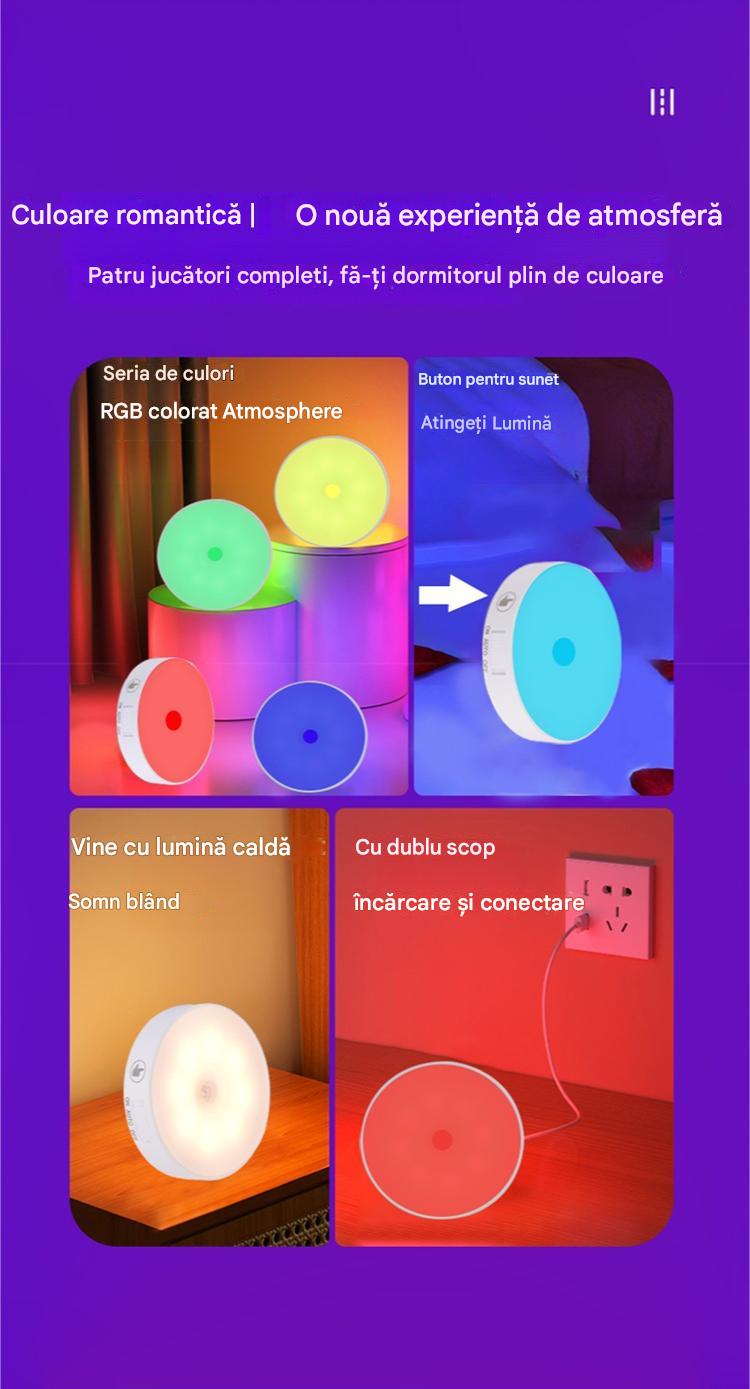 Set 6 Lampi LED RGB Cu senzor de miscare