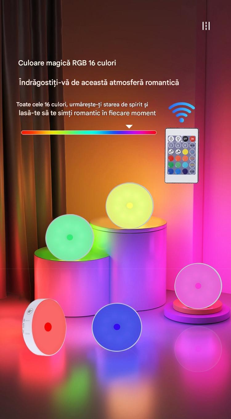 Set 6 Lampi LED RGB Cu senzor de miscare