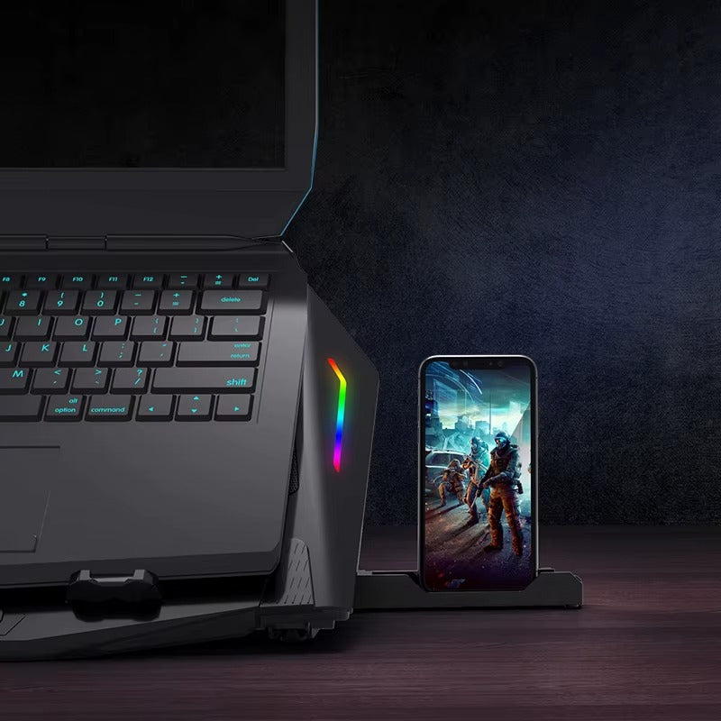 Cooler Gaming RGB Profesional pentru Laptopcu ventilatoare Duble, 15.6 -21 inch