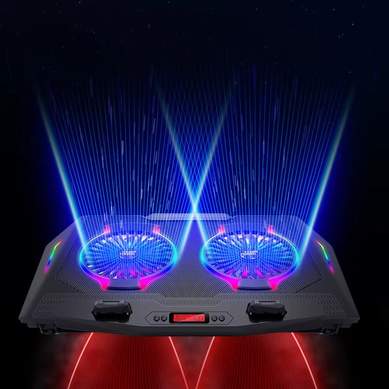 Cooler Gaming RGB Profesional pentru Laptopcu ventilatoare Duble, 15.6 -21 inch