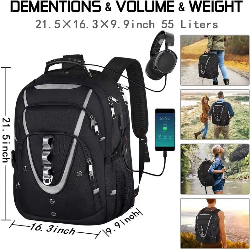 Rucsac pentru calatorie cu spatiu Laptop 18.4 Inch cu USB