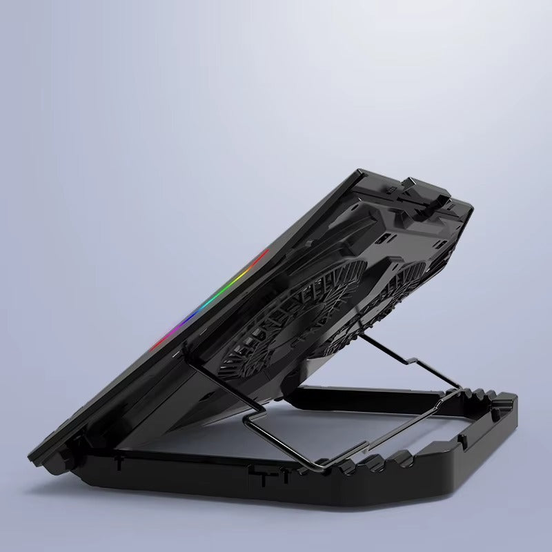 Cooler Gaming RGB Profesional pentru Laptopcu ventilatoare Duble, 15.6 -21 inch