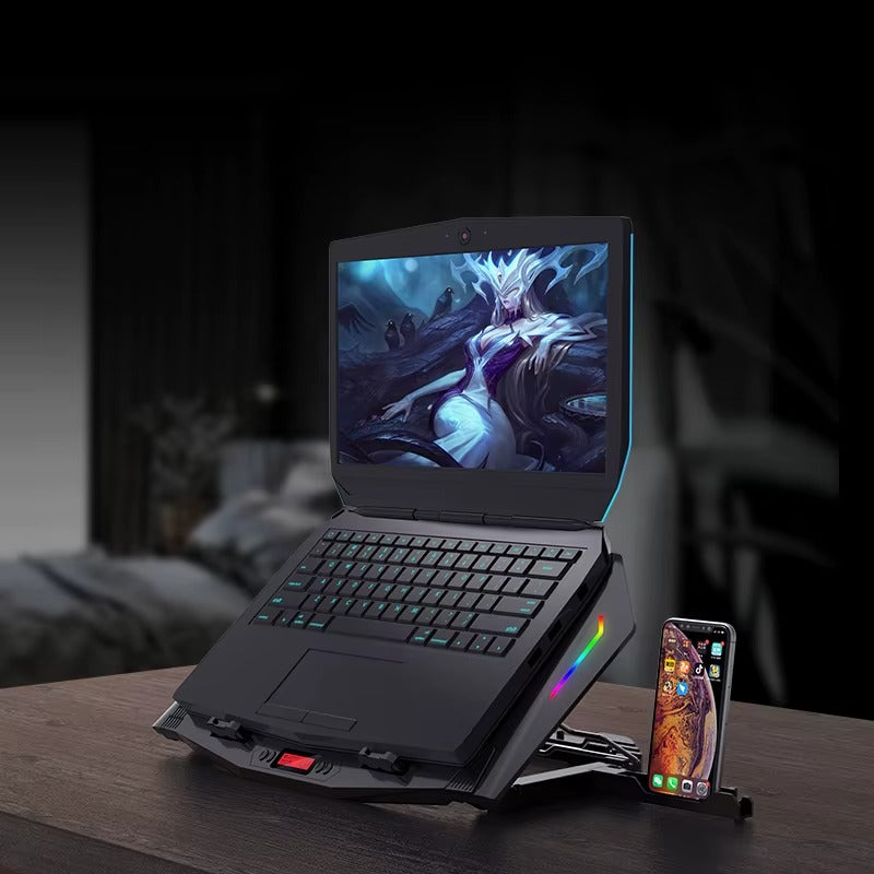 Cooler Gaming RGB Profesional pentru Laptopcu ventilatoare Duble, 15.6 -21 inch